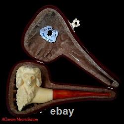 2 RAM HEADS Block Meerschaum Smoking Pipe, Antique Meerschaum, Vintage, AGM-1096