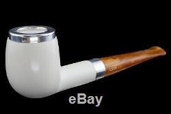 2 Tekin Smooth Silver Billiard Pipes new-block Meerschaum Handmade W Case#541