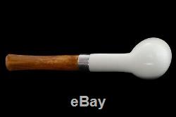 2 Tekin Smooth Silver Billiard Pipes new-block Meerschaum Handmade W Case#541