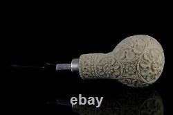 925 Silver ORNATE Apple Pipe By YUNAR New Block Meerschaum Handmade W Case#1532