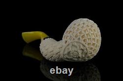 925 Silver ORNATE Bent Pipe By YUNAR New Block Meerschaum Handmade W Case#37