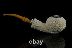 925 Silver ORNATE Tomato pipe By YUNAR New Block Meerschaum Handmade W Case#913