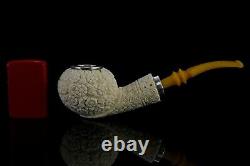 925 Silver ORNATE Tomato pipe By YUNAR New Block Meerschaum Handmade W Case#913