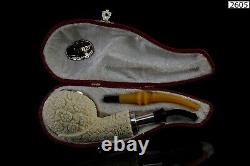 925 Silver ORNATE Tomato pipe By YUNAR New Block Meerschaum Handmade W Case#913