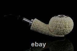 925 Silver ORNATE Tomato pipe By YUNAR New Block Meerschaum Handmade W Case#913