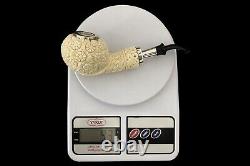 925 Silver ORNATE Tomato pipe By YUNAR New Block Meerschaum Handmade W Case#913