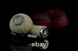 925 Silver ORNATE Tomato pipe By YUNAR New Block Meerschaum Handmade W Case#913