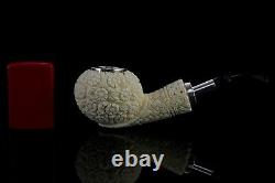 925 Silver ORNATE Tomato pipe By YUNAR New Block Meerschaum Handmade W Case#913