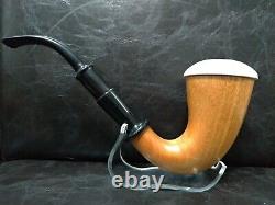 9mm Filtered Calabash Pipe Large Size Mahogany& Block Meerschaum Sherlock #l115