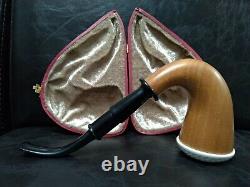 9mm Filtered Calabash Pipe Large Size Mahogany& Block Meerschaum Sherlock #l115