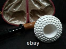 9mm Filtered Calabash Pipe Large Size Mahogany& Block Meerschaum Sherlock #l115