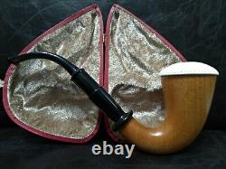 9mm Filtered Calabash Pipe Large Size Mahogany& Block Meerschaum Sherlock #l415