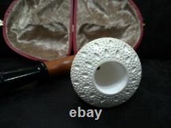 9mm Filtered Calabash Pipe Large Size Mahogany& Block Meerschaum Sherlock #l415