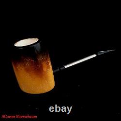 AGovem Carbon Block Meerschaum Smoking Pipe, Handcarved Pipe Pipa Pfeife AGM1347