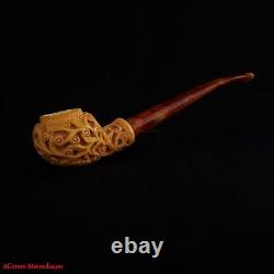 AGovem Churchwarden Tomato Block Meerschaum Smoking Tobacco Pipe Pipa AGM-1776