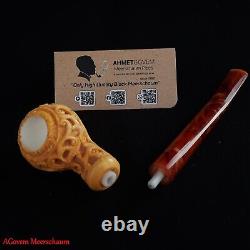 AGovem Churchwarden Tomato Block Meerschaum Smoking Tobacco Pipe Pipa AGM-1776