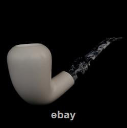 AGovem Dublin Block Meerschaum Smoking Pipe, Carved Pipe, Vintage Pipe, AGM-1455