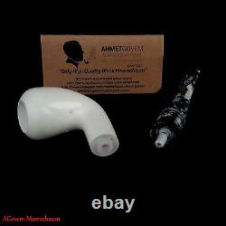 AGovem Dublin Block Meerschaum Smoking Pipe, Carved Pipe, Vintage Pipe, AGM-1455