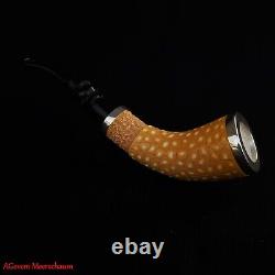 AGovem Handcarved Deluxe Block Meerschaum Smoking Tobacco Pipe w Tamper AGM-1784