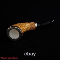 AGovem Handcarved Deluxe Block Meerschaum Smoking Tobacco Pipe w Tamper AGM-1784