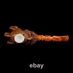 AGovem Handcarved Eagle Claw Block Meerschaum Smoking Tobacco Pipe Pipa AGM-1705