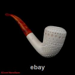 AGovem Handmade Dublin Block Meerschaum Smoking Tobacco Carved Pipe Pipa AGM1476