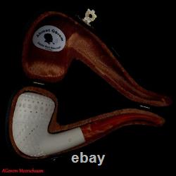 AGovem Handmade Dublin Block Meerschaum Smoking Tobacco Carved Pipe Pipa AGM1476