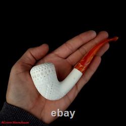 AGovem Handmade Dublin Block Meerschaum Smoking Tobacco Carved Pipe Pipa AGM1476