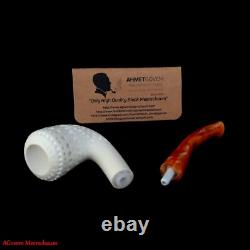 AGovem Handmade Dublin Block Meerschaum Smoking Tobacco Carved Pipe Pipa AGM1476