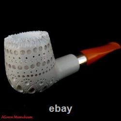 AGovem Handmade Lattice Block Meerschaum Smoking Tobacco Pipe Pipa AGM-1519