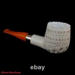 AGovem Handmade Lattice Block Meerschaum Smoking Tobacco Pipe Pipa AGM-1519
