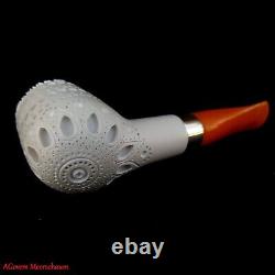 AGovem Handmade Lattice Block Meerschaum Smoking Tobacco Pipe Pipa AGM-1519