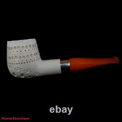 AGovem Handmade Lattice Block Meerschaum Smoking Tobacco Pipe Pipa AGM-1519