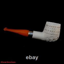 AGovem Handmade Lattice Block Meerschaum Smoking Tobacco Pipe Pipa AGM-1519