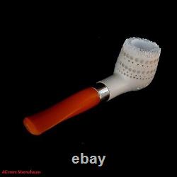 AGovem Handmade Lattice Block Meerschaum Smoking Tobacco Pipe Pipa AGM-1519