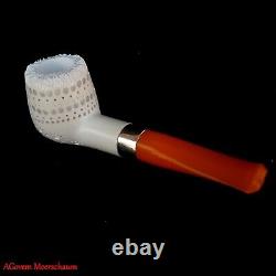 AGovem Handmade Lattice Block Meerschaum Smoking Tobacco Pipe Pipa AGM-1519