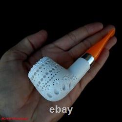 AGovem Handmade Lattice Block Meerschaum Smoking Tobacco Pipe Pipa AGM-1519