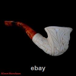 AGovem Handmade Ornament Turkish Block Meerschaum Smoking Tobacco Pipe AGM-1639