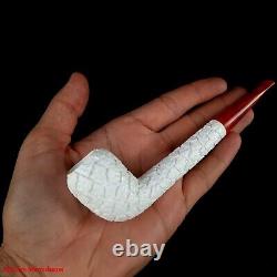 AGovem Handmade Rustik Block Meerschaum Smoking Tobacco Carved Pipe Pipa AGM1488