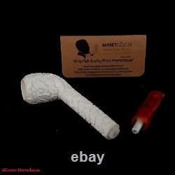 AGovem Handmade Rustik Block Meerschaum Smoking Tobacco Carved Pipe Pipa AGM1488