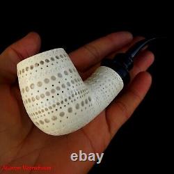 AGovem Unsmoked Handmade Reverse Block Meerschaum Smoking Tobacco Pipe AGM-1623