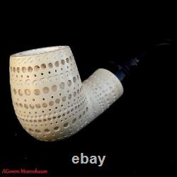 AGovem Unsmoked Handmade Reverse Block Meerschaum Smoking Tobacco Pipe AGM-1623