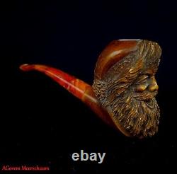 AGovem Unsmoked Santa Clause Block Meerschaum Smoking Tobacco Pipe, AGM-1546