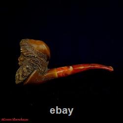 AGovem Unsmoked Santa Clause Block Meerschaum Smoking Tobacco Pipe, AGM-1546