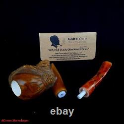 AGovem Unsmoked Santa Clause Block Meerschaum Smoking Tobacco Pipe, AGM-1546