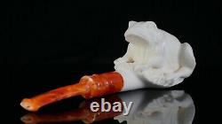 ALI Frog Figure PIPE Block Meerschaum-NEW HANDMADE Custom Made Fitted CASE#930