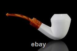 ALI Smooth Bulldog Pipe New block Meerschaum Handmade Custom Fitted Case#1026