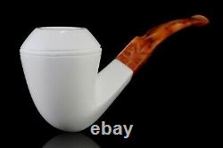 ALI Smooth Bulldog Pipe New block Meerschaum Handmade Custom Fitted Case#1026