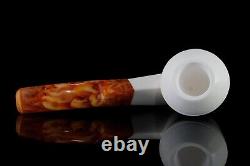 ALI Smooth Bulldog Pipe New block Meerschaum Handmade Custom Fitted Case#1026