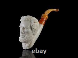 Abraham Lincoln Pipe By Erdogan EGE Handmade Block Meerschaum-NEW W CASE#1347